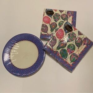 CASPARI 40 paper napkins and 8 dessert plates luncheon celebration birthday